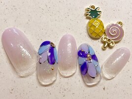 カラフルフラワーネイル