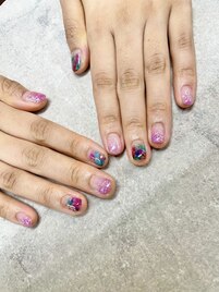 夏ネイル2021【たらしこみ】