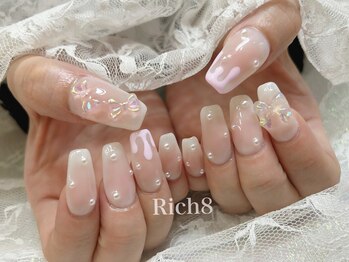 ネイルアンドまつげエクステ リッチエイト 原宿店(Rich8)/スカルプ☆オーロラチークネイル