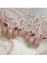 黒薔薇ネイル