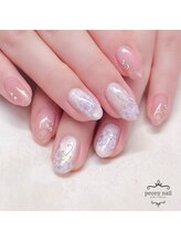 ピオニーネイル(peony nail)/アンブレラがかかる紫陽花ネイル