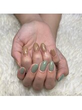 レディスペネイル ノマエ 名駅店(Redispe nail nomae)/左右非対称のワンカラーネイル
