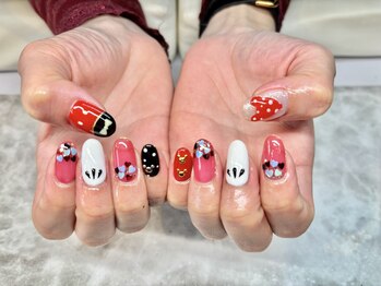 ネイル アイラッシュ 彩 熊谷店/ミッキー風ネイル