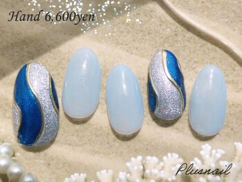プラスネイル 北千住東口店(PLUS NAIL)/(3510)マグネット×ミラーネイル