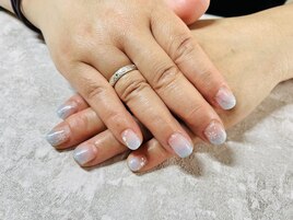 ラメグラデ&雪の結晶