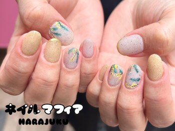 ネイルマフィア 原宿(NAIL MAFIA)/フラワー/ホワイトベージュ