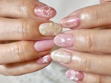 ラクネイル 浦和店(raku nail)/クリームイエロー×ピンク 