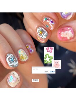 スキャット(SCAT)の写真/≪insta@kaeden_nail≫1ヶ月以内オフ無料！短い爪だからこそ映えるカジュアルでPOPなデザインが得意です♪