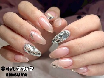 ネイルマフィア 渋谷(NAIL MAFIA)の写真/《初回オフ無料ラメグラ・ワンカラー¥5500》技術・雰囲気◎フィルイン技術でモチの良いジェルを♪
