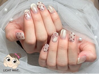 リボン*マグネットネイル♪