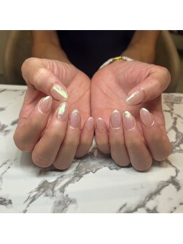 キューセブンネイルラウンジ 与野店(Q7 Nail Lounge)/オーロラワンカラー　ベースあり