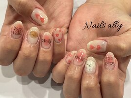 落書きネイル×カラフル×シェル