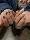 マグネットネイルと色鉛筆ネイル