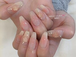 【艶ヌードローズネイル】