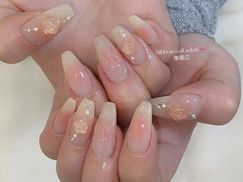 リボン(RIBBON)/【艶ヌードローズネイル】