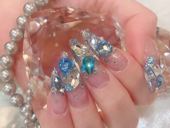 ネイルブラックシー デコ電ショップ クリスタルシー(BLACK SEA Shop Crystal Sea)/埋め尽くしグラデーション