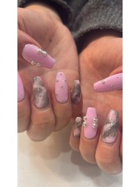 ピンク×グレー