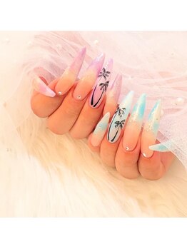  A NAIL + BEAUTY SALON【エース】【7/7 NEW OPEN（予定）】/【ヤシの木/ロングネイル】