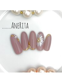 アッシュカラー☆フラワーネイル