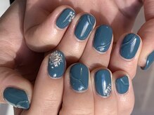 ネイルズ ララ(nails Lala)/Blue×silver