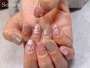 ピンク×桜ネイル
