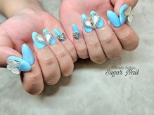 シュガーネイル(sugar nail)/ハートビジューネイル