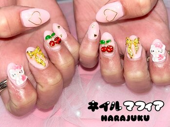 ネイルマフィア 原宿(NAIL MAFIA)/春カラー/チェリー/りぼん