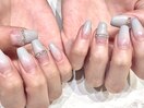 グレーグラデーションネイル