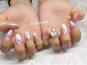 フェリックスネイル(Felix nail)/マグネットネイル+パーツ追加