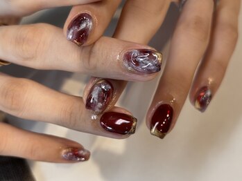 ミティネイル 北中城(mittynail)/ボルドーニュアンスアート★北中