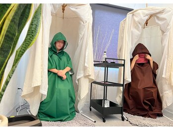 マヤ(Maya)の写真/テント式よもぎ蒸し(フットバス付)で足先から内側まで温めます◎心も身体もリフレッシュ♪
