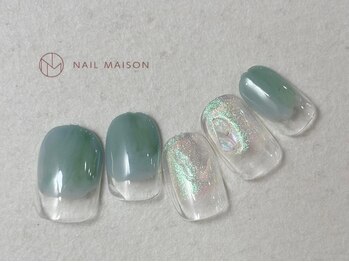 ネイルメゾン 梅田(NAIL MAISON)/くすみブルーニュアンス
