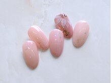 ルシェルアイ/手描きフラワー☆オフィスピンク