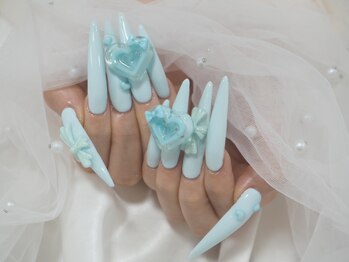 nailsalon amore 心斎橋店【長さだし/持ち込み/スカルプ/フィルイン/定額】/ドデカハート18150円