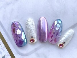 涼しげガラスネイル
