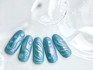 水滴と立体ウェーブネイル