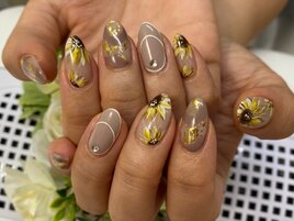 【高】ひまわりネイル