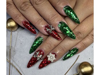 ネイルズ ナスカ(Nails NAZCA)/ギラギラクリスマスネイル