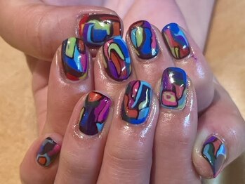 ブランシュ 藤沢(Blanche)/オーダーメイドネイル 抽象画