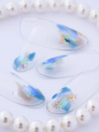 クリア冬ネイル