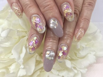 ディーネイル 京橋(D-nail)/笹尾/華やかシェルネイル☆