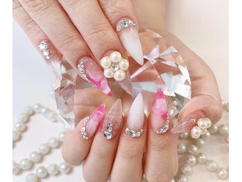 ビューティーアップ 池袋(Beauty Up)/マーブルお花ネイル