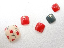 ネイルサロン クイール 小山店(NAIL SALON QUILL)/ワンカラー×チューリップアート