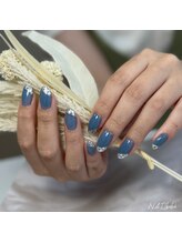 ネイルベベ(Nail bebe)/ブルー★ななめフレンチ
