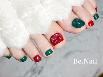 クリスマスカラーフットネイル