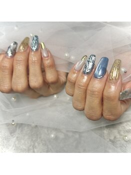 シードットネイル(Cee.nail)/ミラー×フラワーアート