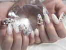 カラフルビジューネイル