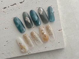 秋ネイル　シンプル　定額コース