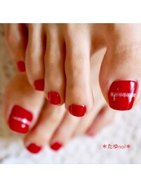 鮮やか！レッドフッドネイル