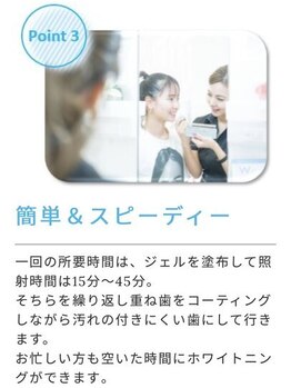 ホワイトニングショップ 大宮店/簡単でスピーディー